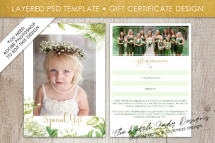 Design 44 Watercolor Spring Flower: A Layered PSD Photography Gift Certificate Template