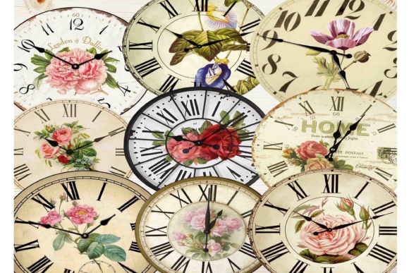 Digital Watch Faces: Vintage Pink Design Assets