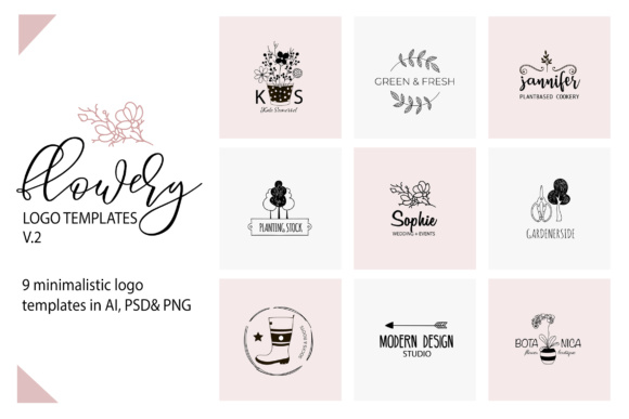 Elevating Brand Identity with Flower Logo Templates V.2: A Guide to Minimalist Floral Design