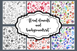 Floral Elements and Backgrounds Set: Elevating Modern Visual Design