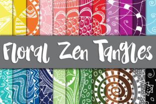 Floral Zen Tangles Digital Paper: Elevating Creative Projects with Mindful Design