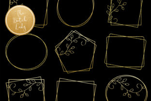 Golden Border Frame Clipart Set for Digital Design