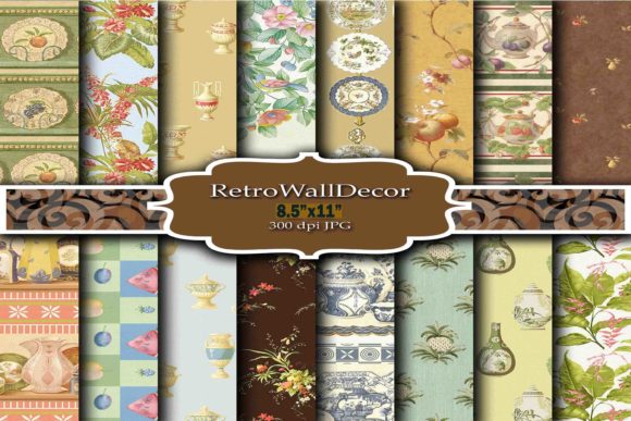Kitchen Digital Paper: Rustic Designs for Creative Projects